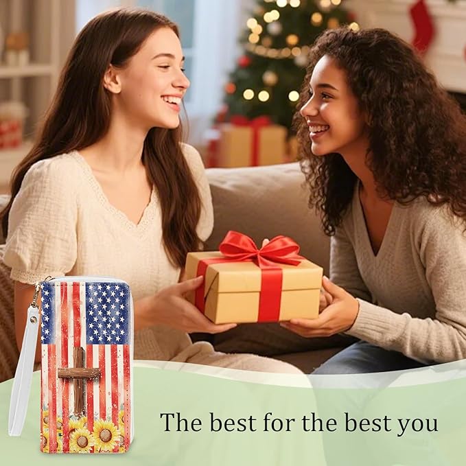 Christian Gifts Womens Wallet - Small Slim PU Leather Wallet for Women with Zipper Coin Purse, Credit Card Holder Wallets, Wristlet Wallets for Female Ladies Girls Wife (Pastor Church Gift)