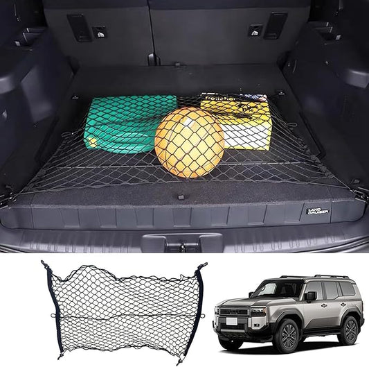 Rear Trunk Organizer Cargo Net for Suitable for 2024 2025 2026 Toyota Land Cruiser 250 1958 Prado Lc250 J250, Floor Style Cargo Net for SUV–Premium Mesh Car Trunk Organizer Vehicle Carrier Storage