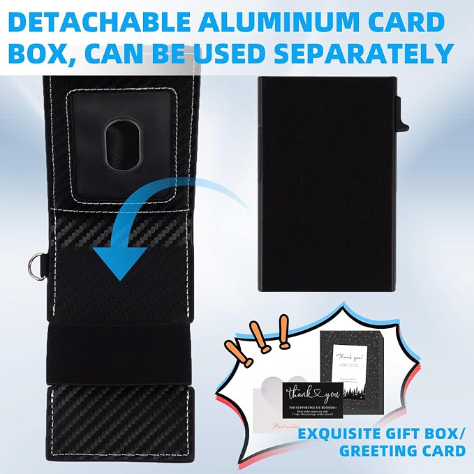 Slim Wallet for Men, Smart Wallet with RFID Blocking - Men's Wallet Minimalist Passport Credit Cards Holder Pop-up Aluminum Wallet Holder, Carbon Fiber Leather Wallet 10 Cards Capacitiy