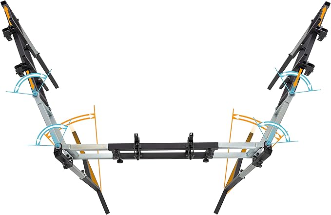 SimFab Triple Monitor and TV Floor Stand for Racing and Flight Simulators Model HD | Over 100x100mm VESA Mount, 40-55 inch Monitors or TVs (Triple Monitor or TV Stand, HD Mount Brackets)