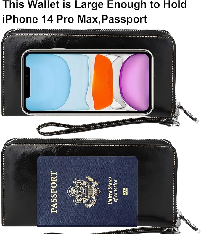 Lavemi Small Compact Women Wallet RFID Blocking Genuine Leather Bifold Purse with ID Windows