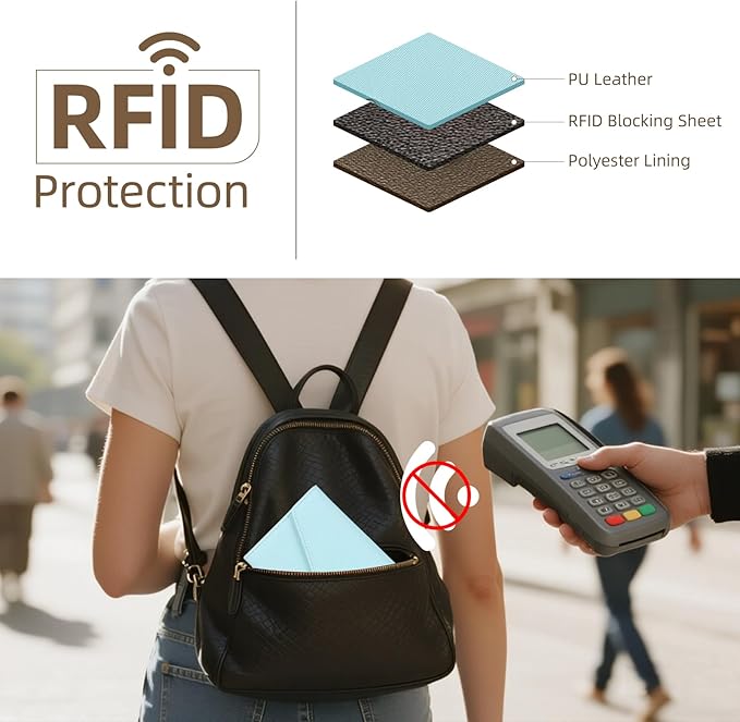 ZOPPEN Mulit-purpose Rfid Blocking Passport Holder Travel Wallet (Ver.4) Passport and Vaccine Card Holder ComboTri-fold Document Organizer Travel Essentials