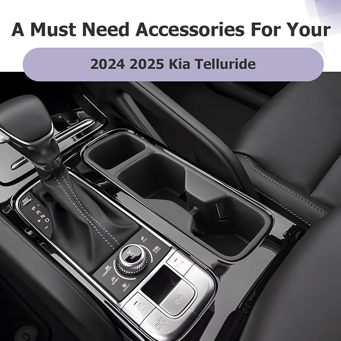 LUWU Cup Holder Compatible with 2020-2022 2023 2024 2025 2026 Kia Telluride Center Console Organizer Drink Holder Replacement for 2026 Kia Telluride Accessories (Compatible with 2020-2026 Telluride)