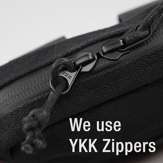 Tintris Belt Pouch for Men Women YKK Zippers, EDC Belt Pouch Bag Waist Pack for Hiking, Traveling, Outdoors, Water Resistant, Tough Waxed Canvas, Black