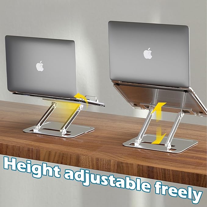 Acrylic Adjustable Book Stand, Reading Stand with Lift Design, High-Density Alloy Desktop Document Holder for Document Recipe, Cookbook, Music Book (Silver)