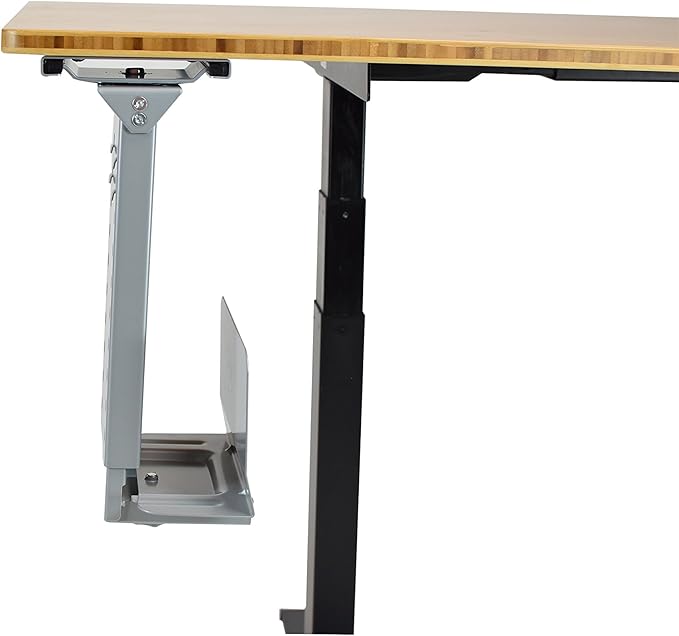 Uncaged Ergonomics CPU1 Adjustable Under Desk Computer Mount, 360??Swivel Steel CPU Holder PC Holder Under Desk Mount PC Tower Stand for Office