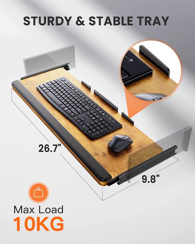 ErGear Electric Standing Desk with Keyboard Tray, 55x28 Inches Adjustable Height Sit Stand Up Desk, Home Office Desk Computer Workstation,Vintage Brown