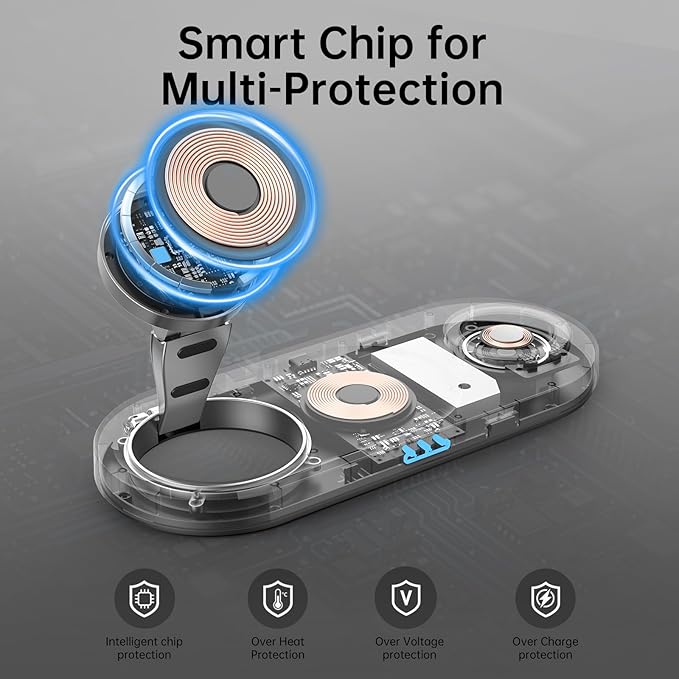 2026 "Mdrndock Magnetic 3 in 1 Charging Station Apple,Foldable Wireless Charger Stand for Mag-Safe for iPhone 17/16/15/14/13/12/Pro Max/Pro/Mini/Plus,Apple Watch Series, Air Pods pro/2/3/4