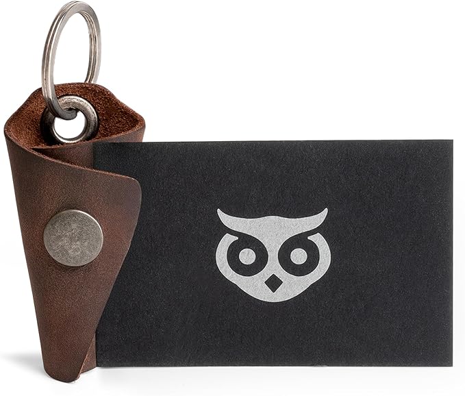 Hide & Drink Full Grain Leather Wrap Keychain, Organizer Snap Closure, Key Ring Cover, Silencer Sleeve Key Holder for Men