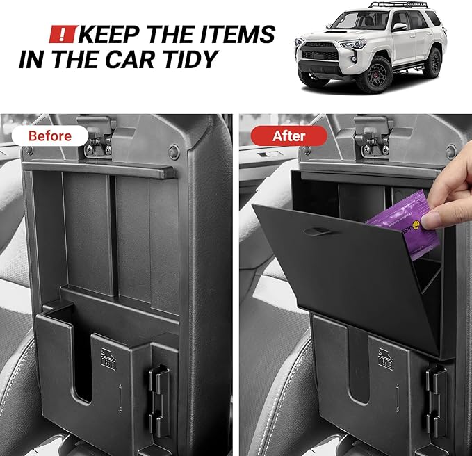 Hellet Hidden Storage Box Compatible with Toyota 2010-2020 2021 2022 2023 2024 4Runner Interior Accessories Center Console Organizer