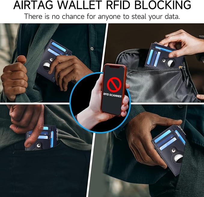 FALAN MULE Slim Minimalist Front Pocket Wallet, RFID Blocking Card Holder Wallet