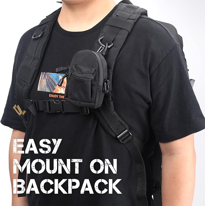 WYNEX Tactical Compact EDC Pouch, Utility Zipper Pocket Organizer Pouches Small Pouch Accessories Mini Coin Purse Keychain Wallet for Men