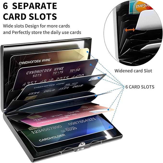 RFID Credit Card Holder,Small Metal Credit Card Case Wallet,Slim Mini Business Card Holder Organizer Hard ID Case Security wallet for Men Women -Sugar Skull Butterlies Floral