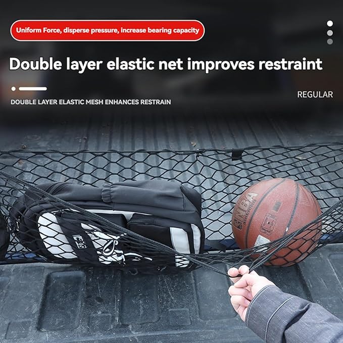 for Chevrolet/Chevy Traverse Envelope Style Truck Bed Cargo Net - Fits 2015-2024 2025 2026 Chevrolet Traverse Accessories Cargo Net for Pickup Truck Bed - Free Storage Bag - Heavy Duty Carabiners