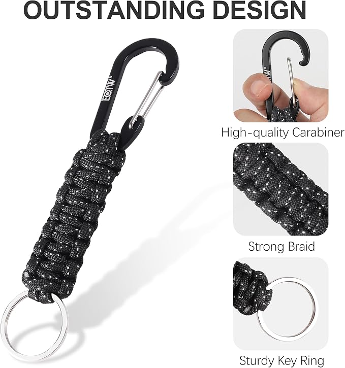 EOTW Carabiner Keychain,Paracord Keychain Small Aluminum Clip D Ring for Camping, Hiking, Fishing, Or As A Key Organizer
