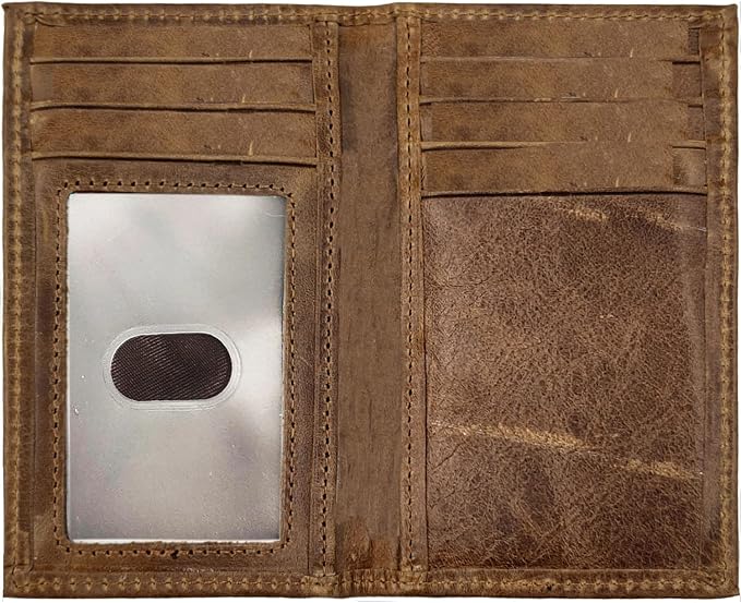 Slim Thin ID/Credit Card Holder RFID Genuine Leather Bifold Front Pocket Wallet