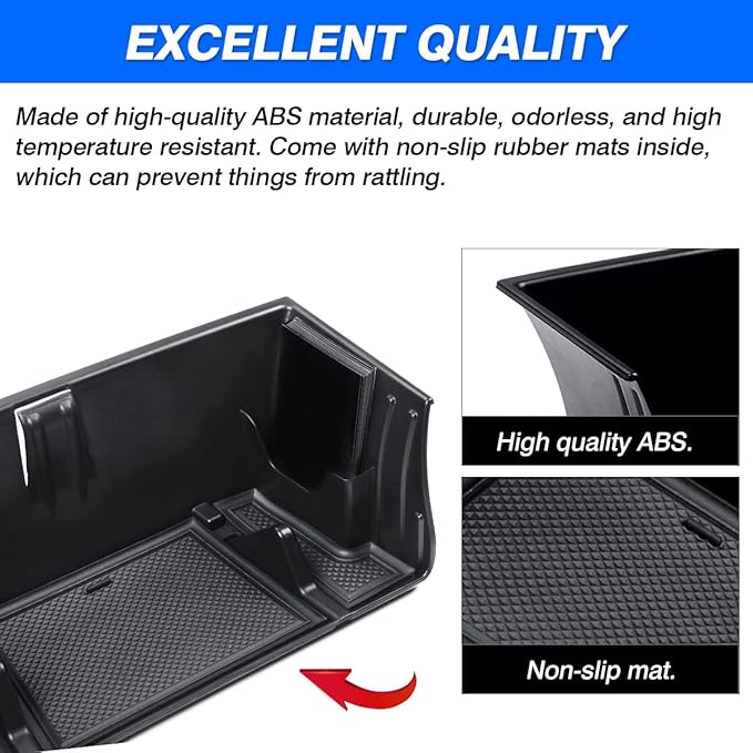 Karltys Center Console Organizer Tray for Land Rover Defender Accessories 90 110 130 2020-2025 2026, Durable ABS Middle Console Organizer Central Storage Box with Non-Slip Mat