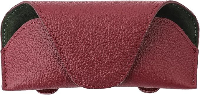 Magnetic Sunglass Holder for Car Visor Clip, Leather Car Glasses Holder, Visor Accessories Eyeglasses Holder Glasses Storage Case (02-Red)