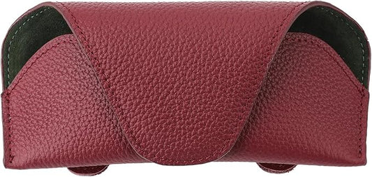 Magnetic Sunglass Holder for Car Visor Clip, Leather Car Glasses Holder, Visor Accessories Eyeglasses Holder Glasses Storage Case (02-Red)