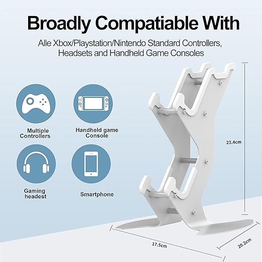 DOYO Controller Holder Stand, Universal Metal Material Game Controller Headset Stand Controller Accessories for Gamepad of PS5 / Xbox / PS4 / Switch （White