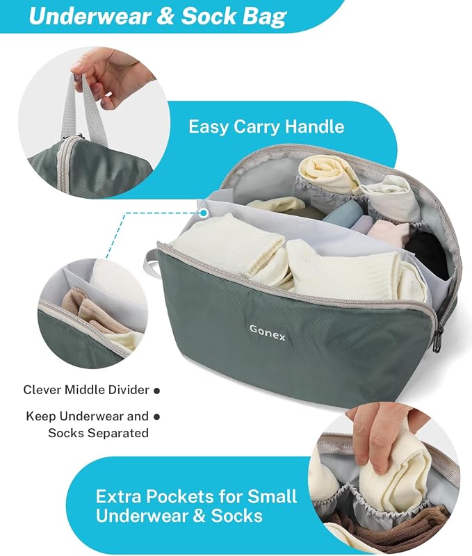 Compression Packing Cubes, Gonex Extensible Storage Mesh Bags Organizers
