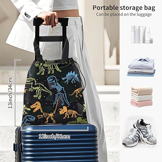 Car Trash Bag Large Hanging Can for Back of Seat, Cute Waterproof Car Garbage Bag for Vehicle, Travelling, Outdoor Colorful Cartoon Dinosaur