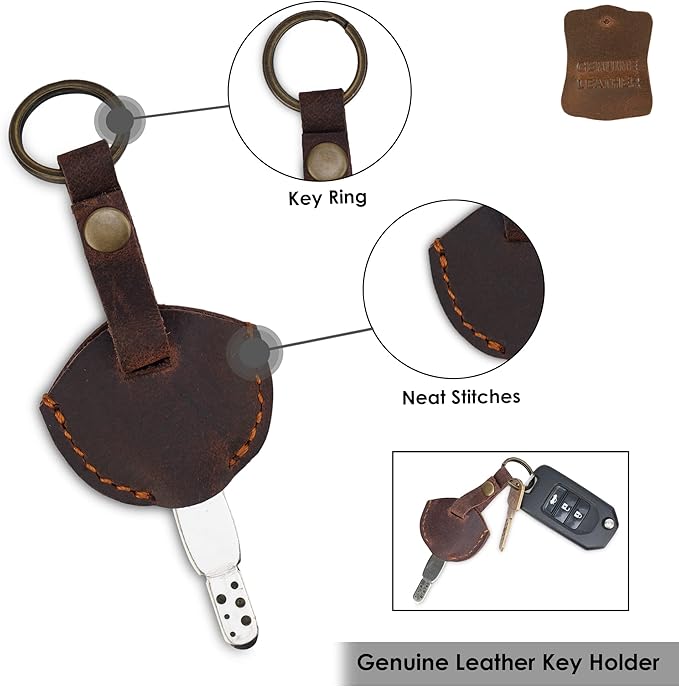 Handmade Leather Keyholder, Keychain, Keyring, Vintage Brown Key Sleeve, Stylish Key Ring Holder, Elegant Leather Key Cover, Durable Key Accessories, Handcrafted LeatherKey Case