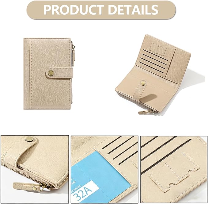 Slim RFID Blocking Passport Holder Wallet,PU Leather Travel Card Organizer,Lightweight Passport Case for Women Men (Apricot)