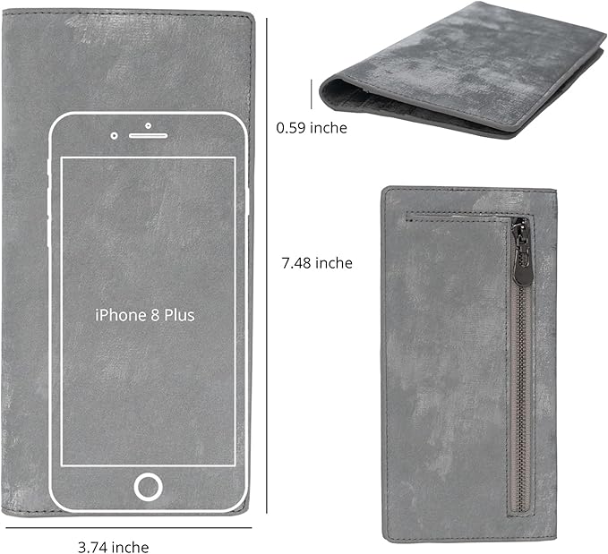 Bveyzi Ultra Slim Thin Leather RFID Blocking Credit Card Holder Bifold Clutch Wallets for Women