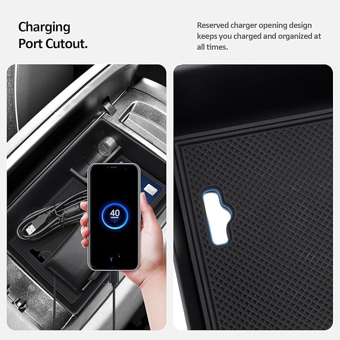 Center Console Accessory Organizer for 2023 Mercedes Benz EQE350,Armrest Storage Box Insert Tray Compatible with Mercedes Benz EQE350 EQE350+ EQE500 EQS 450+ 400 580 AMG 2023+Interior Accessory