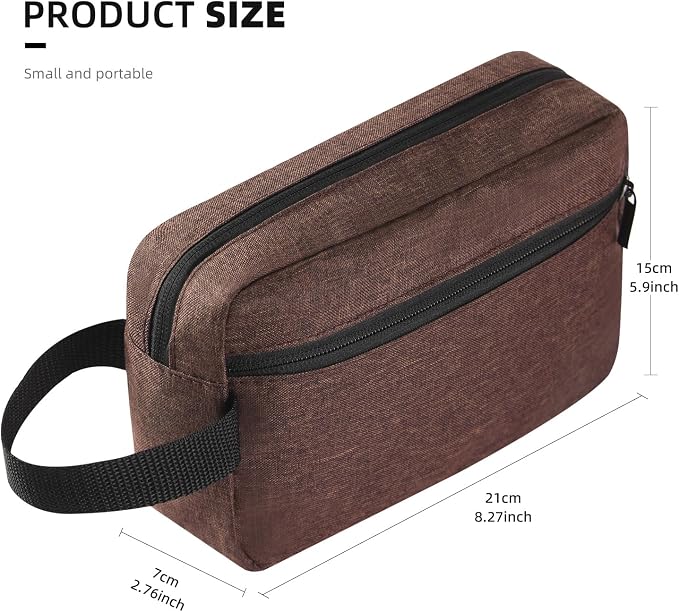 Icramsy Travel Toiletry bag Toiletry bag for women men Hanging Cosmetic bag Travel accessories for Women Men (Brown)