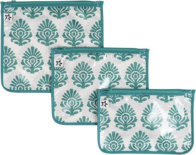 Tiny Twinkle Diaper Bag Organizing Pouches|3 Pack Mess-Proof Clear Front Travel Organizer Bags&TSA Approved Toiletry Bag Set for Baby and Mom Essentials