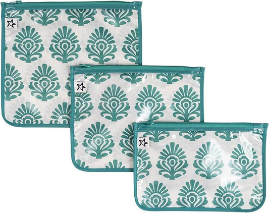 Tiny Twinkle Diaper Bag Organizing Pouches|3 Pack Mess-Proof Clear Front Travel Organizer Bags&TSA Approved Toiletry Bag Set for Baby and Mom Essentials