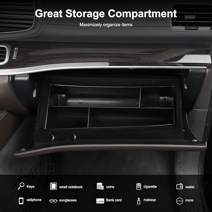 Glove Box Organizer Compatible with Mercedes-Benz GLE 350 40 53 63 W167 C167 GLS 450 63 X167 2020-2024 Center Console Glove Box Insert Box Storage Organizer Tray