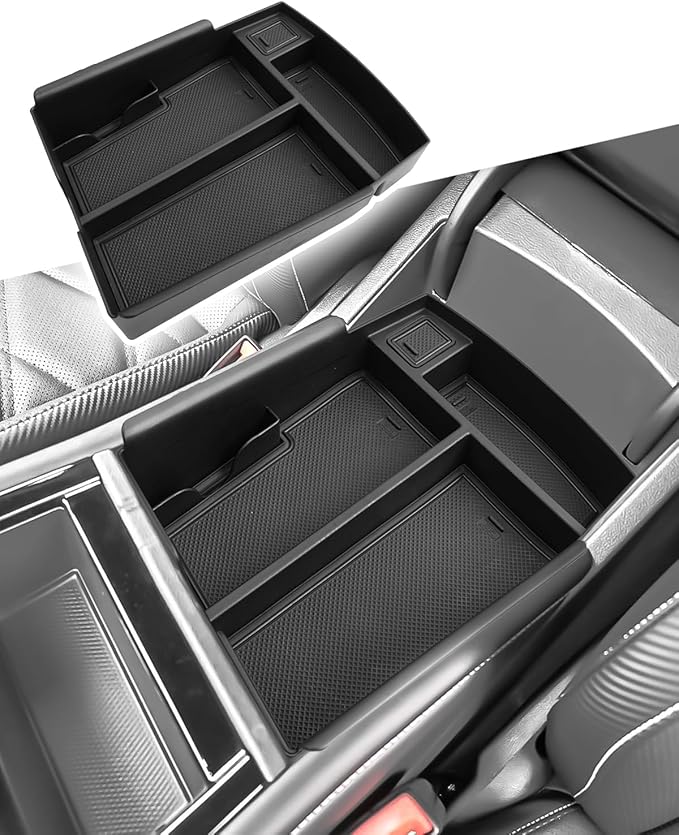 CDEFG for Volkswagen Atlas 2024 2025 2026 Center Console Organizer Tray for Atlas 2024 2025 2026 Accessories Armrest Storage Box Insert Tray for VW Atlas Arm Rest Middle Organizer