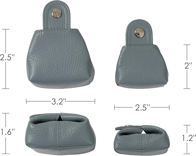 Cockatoo Genuine Leather Coin Pouch Change Holder, Mini Snap Pocket Wallet for Men Women (Cobra, Set of L&S)