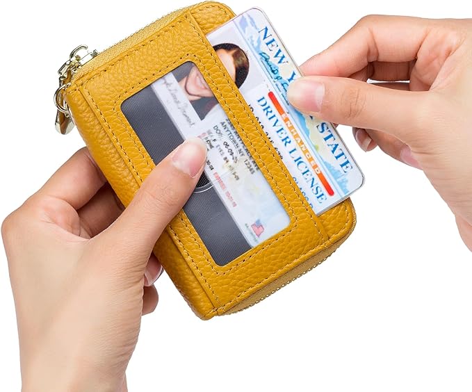 imeetu Rfid Credit Card Holder,Genuine Leather Businese Card Case,Rfid Blocking Wallet for Women & Men