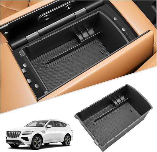 SKTU for 2025 2026 2027 Genesis GV80 Accessories Center Console Organizer for 2025 2026 2027 Genesis GV80 Console Tray 2025 2026 2027 GV80 Middle Console Organizer with Coin Holder