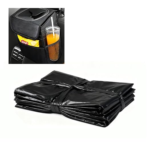Disposable Car Trash Can Bags, Liner Refills (1-Pack, 100 Bags Total) - for HOTOR Car Garbage Can(Trash Can Not Included) Black