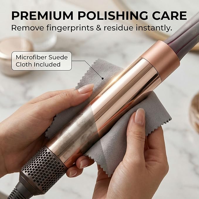 Stratalife Quilted Hair Tools Travel Bag with Polishing Cloth Compatible with Dyson Airwrap Shark Flex Style, Portable Toiletry Bag Hair Dryer Curling Iron Carrying Case Travel Essentials Olive Green
