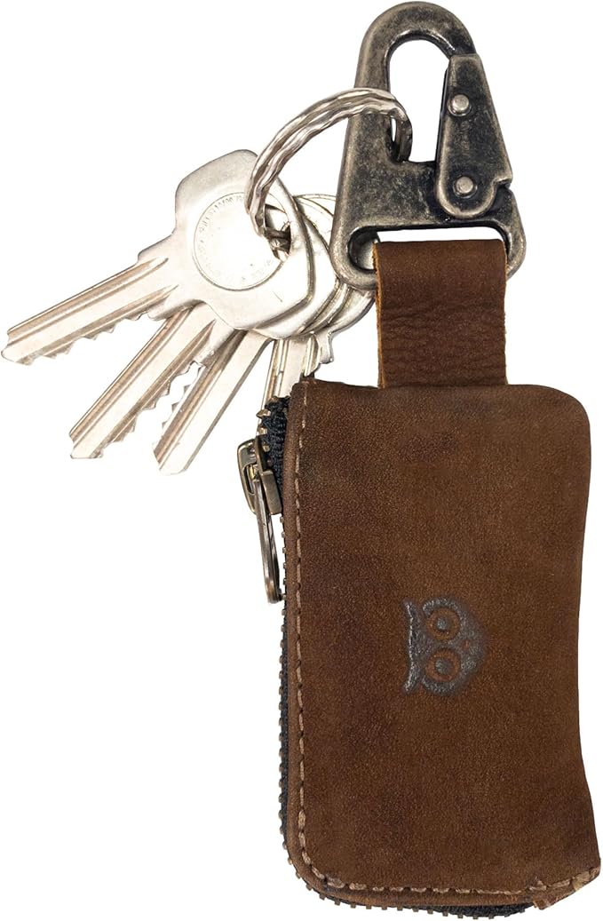 Hide & Drink, Rustic Leather Car Key Holder, Headphone & Charging Cables, Memory Cards, Flash Drives, Lighters, Cash Zipper Case with Clasp, Handmade :: Swayze Suede