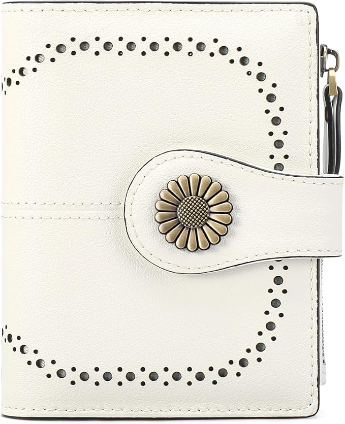 SENDEFN Small Wallets for Woman RFID Blocking Leather Bifold Credit Card Holder Purse with ID Window