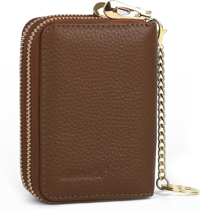 imeetu Rfid Credit Card Holder,Genuine Leather Businese Card Case,Rfid Blocking Wallet for Women & Men