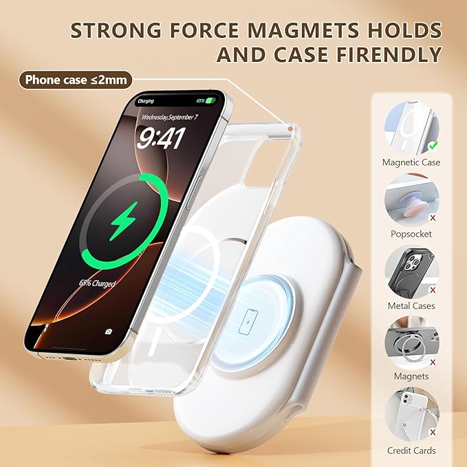 2026 Traveling Portable Wireless Mag-Safe Fast Charging Station,Magnetic 3 in 1 Charger for iPhone 17 16 15 14 13 12 Pro Max Plus,Apple Watch Series & Air pods 4 3 2 Pro-Gifts for Family