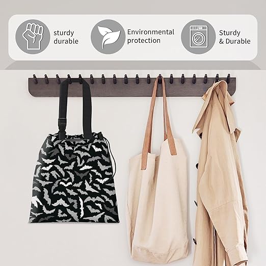 Car Trash Bag Large Hanging Can for Back of Seat, Cute Waterproof Car Garbage Bag for Vehicle, Travelling, Outdoor Cute Grey Black Bats
