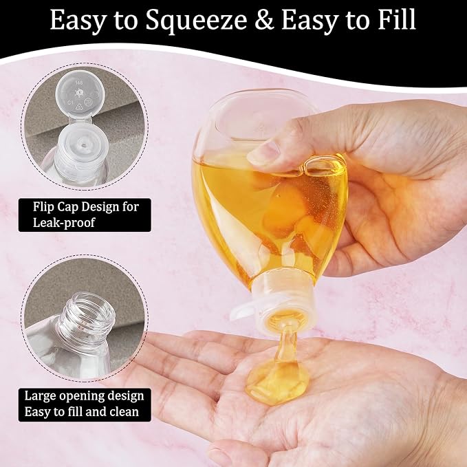 Travel Shampoo and Conditioner Bottles 6.9oz 5 Pack Leak Proof Plastic Squeeze Bottles with Flip Cap Refillable Toiletry Bottle Empty Containers for Shampoo Conditioner Body Wash(Clear)