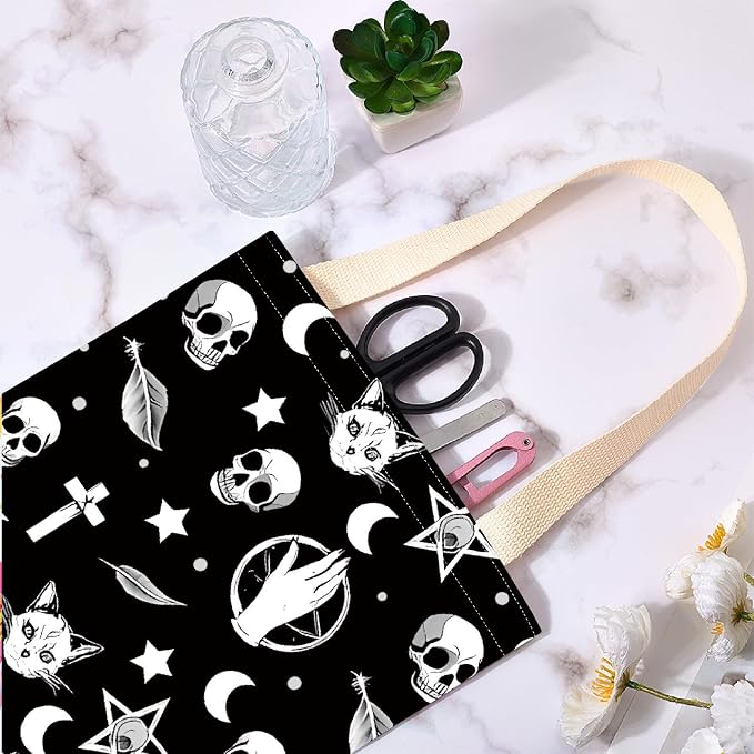 CREATCABIN Car Garbage Bag Car Trash Bag Hanging Back Seat Organizer Trash Can Bin Cute Printed One-Handed Strap Garbage for Car Accessories Decor Vehicle SUV Travelling Camping Outdoor 11.8x9.84 Inch