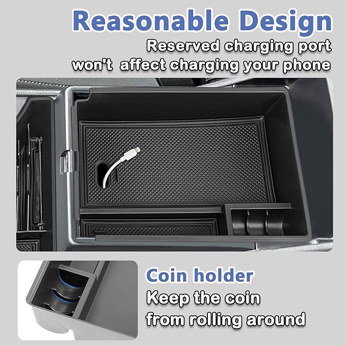 Center Console Organizer Compatible with Kia Sportage NQ5 Hybrid 2023-2025 2026 Armrest Storage Box Middle Console Tray Interior Accessories-Hybrid Edition with Electronic Transmission ONLY