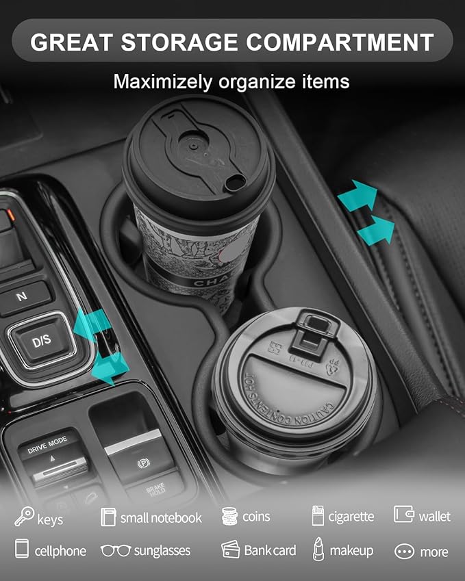 CDEFG Center Console Organizer for 2026 Honda Passport (RTL/TrailSport Elite/TrailSport) Accessories for 2026 Passport Middle Console Cup Holder Storage Box(Cup Holder for 2026 Passport)