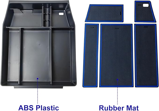 Zxiaochun Center Console Organizer Compatible with 2021 2022 2023 2024 Ford F150 Interior Accessories, Armrest Box Insert Storage Tray (Full Console w/Bucket Seats ONLY)-Blue Trim